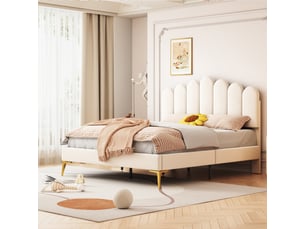 Lit 2 places 140x200 cm <strong>PHOEBE CAT</strong> <strong></strong> coloris beige
