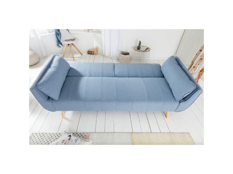  Canapé droit danna bleu clair – canapé scandinave convertible en tissu  - Conforama E