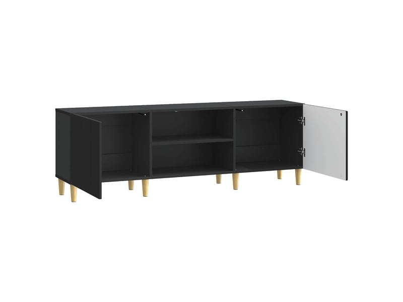  Meuble tv - banc tv - meuble de rangement noir 150 x 31 x 50 cm bois d'ingénierie  - Conforama E