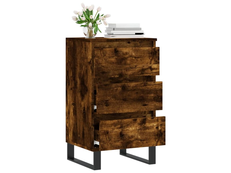  Buffet - bahut - meuble de rangement chêne fumé 40x35x70 cm bois d'ingénierie  - Conforama D
