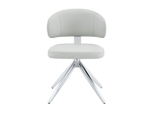 Chaise design moderne piètement en métal rembourrage confortable pivotante à 360°