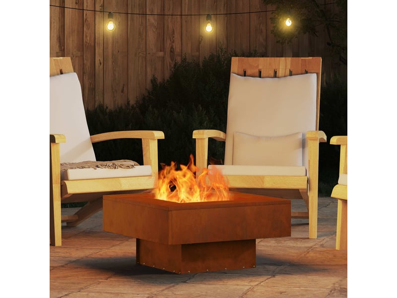  Brasero exterieur, foyer camping rouillé 60x60x30 cm acier patiné shl44239  - Conforama D