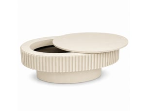 Table basse ovale coloris beige KOVIEA - 60 cmx98 cm