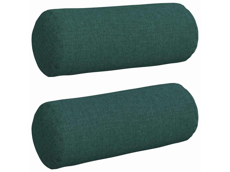 Lot de 2 coussins d'accent, coussins décoratifs, coussins lombaires tissu vert foncé ø 15 x 40 cm cf56712  - Conforama A
