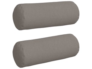 Lot de 2 coussins d'accent, coussins décoratifs, coussins lombaires tissu taupe ø 25 x 70 cm cf56709