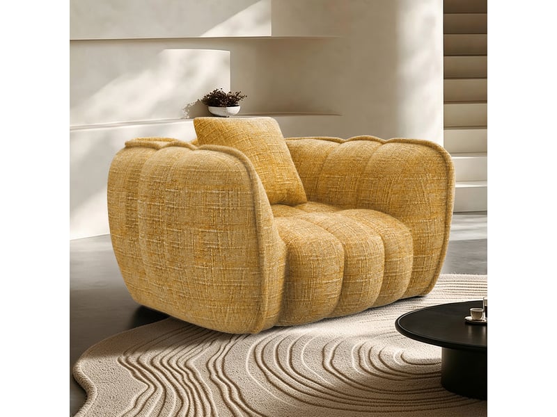  Lexzurn fauteuil fixe, pouf pour adulte,avec coussin,conception ergonomique,profondeur d'assise accrue 60 cm,adapté à de nombreux contextes,base antidérapante  - Conforama A
