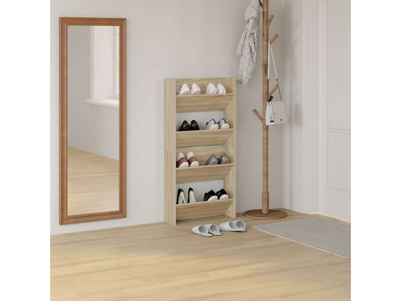  Armoires à chaussures murales 2 pcs chêne sonoma 60x18x60 cm  - Conforama C