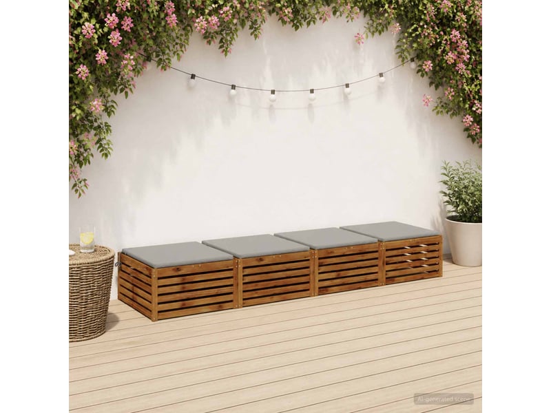 Lot de 4 coussins de siège, coussins d'assise soest 100 % polyester gris cf60429 - Conforama B