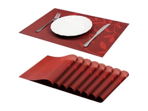 Sunxury – lot de 8 sets de table antidérapants en pvc – lavables et résistants à la chaleur jusqu'à 85 °c – 45×30 cm – pour salle à manger rouge