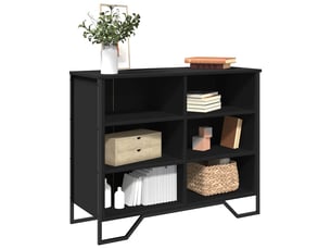 Buffet - bahut - meuble de rangement noir 91x35,5x74,5 cm bois d’ingénierie