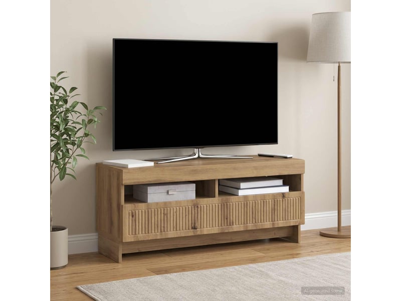  Meuble tv - banc tv - meuble de rangement led chêne artisanal bois d'ingénierie  - Conforama B