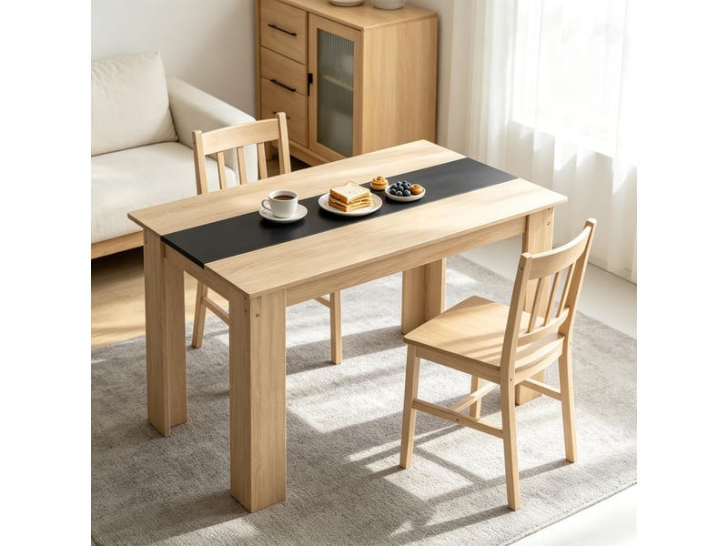  Table à manger moderne design central, table de salon polyvalente, meuble repas élégant contemporain  - Conforama B