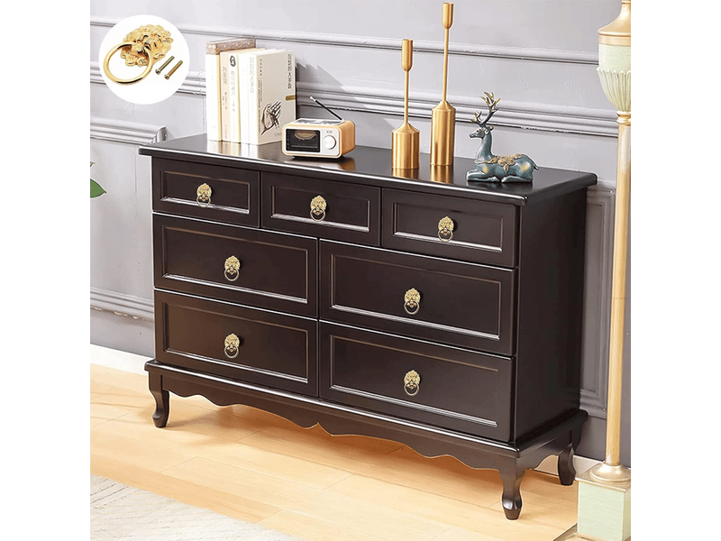  Poignées d'armoire à tête de lion, poignées de tiroir en bronze ancien à forme de lion, anneaux de tiroir à tête de lion, avec vis.  - Conforama E