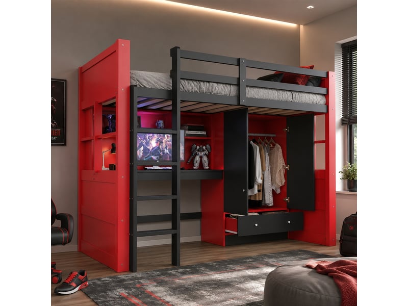  Table à manger, 205x100,5x174 cm, éclairage led, ports de charge, bicolore, poids 90 kg cao-LDB00575AAP-conf-NEW - Conforama C