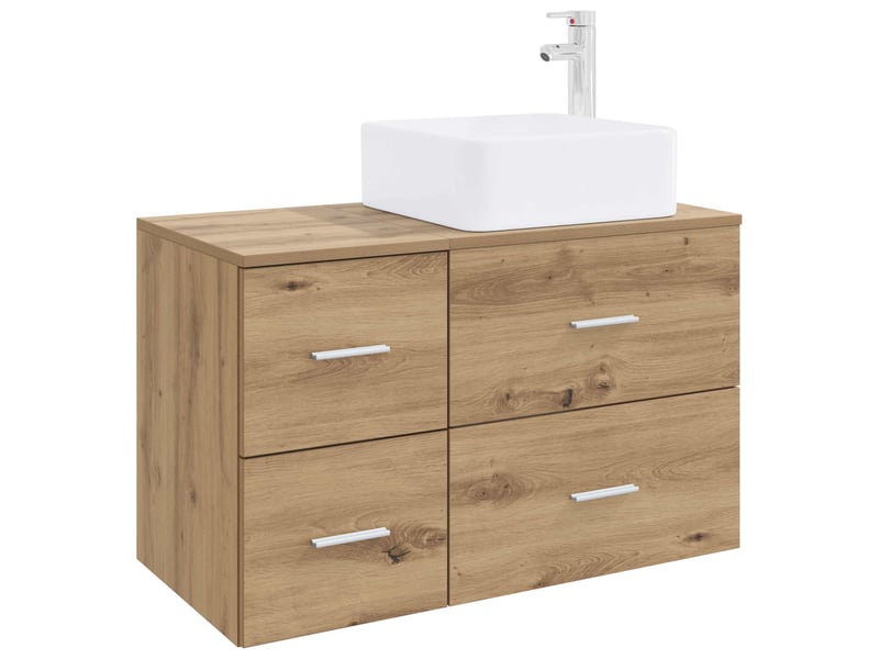  Ensemble de mobilier de salle de bain 2 pcs chêne artisanal shl8625  - Conforama A