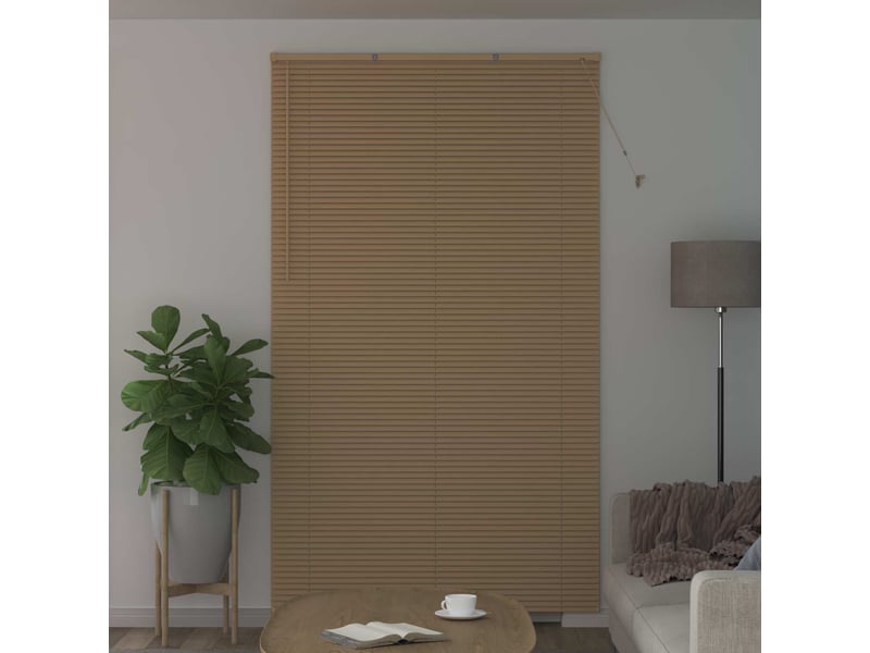  Store vénitien, store de fenêtre marron clair avec motif 213 x 150 cm 25 mm pvc cf47945  - Conforama C