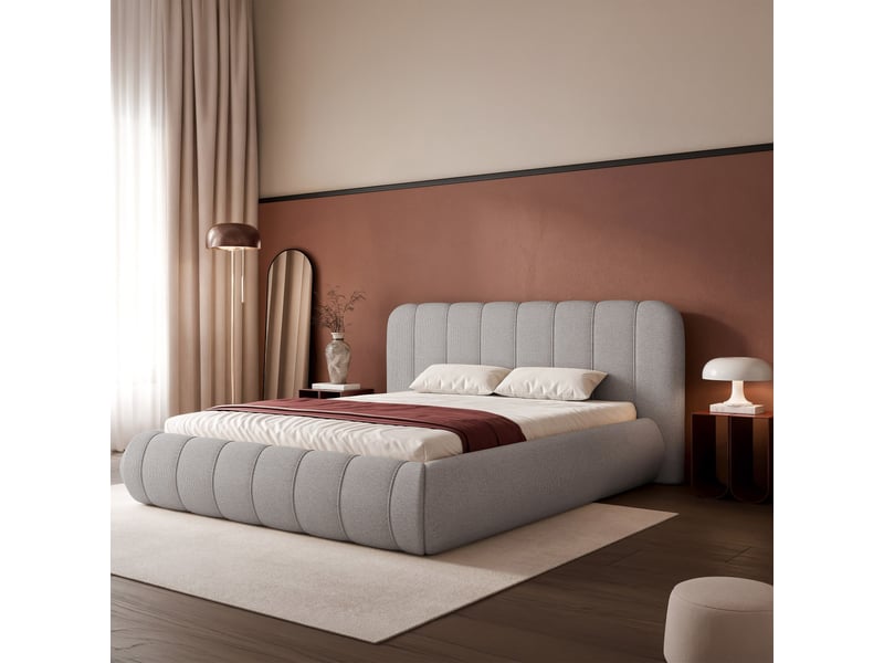  Selsey malunna - lit rembourré - 140x200 cm - chenille gris Malunna - Conforama B