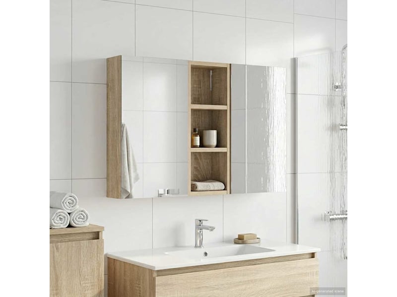 Ensemble de meubles de salle de bain 3 pcs 80x10.5x50 cm shl6785 - Conforama D