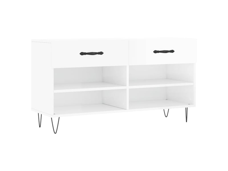  Banc à chaussures blanc brillant 102x35x55 cm bois d'ingénierie shl7395  - Conforama A