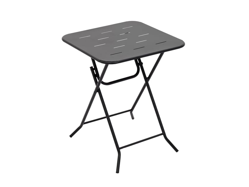 Salon de jardin pliant 3 pièces 60x60 cm noir en acier avec revêtement e-coating, format 2 personnes - Conforama D