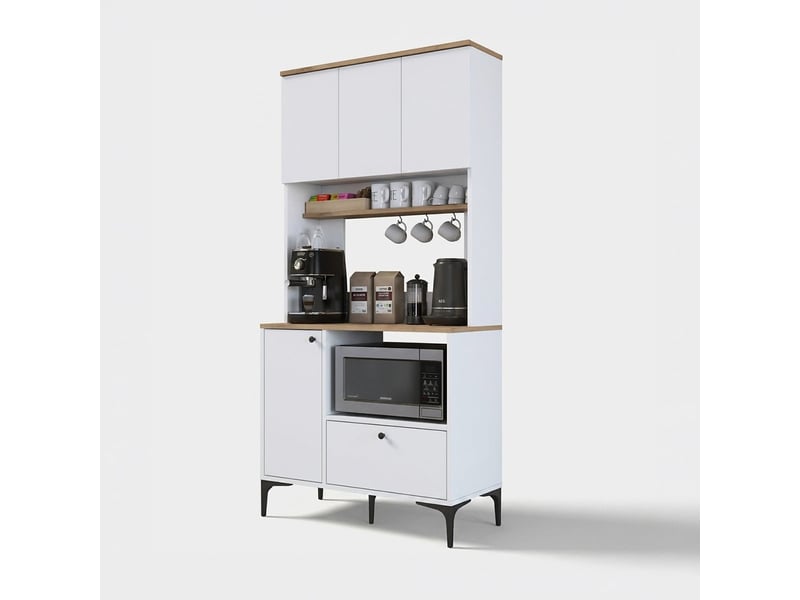  Buffet de cuisine polyvalent avec étagères silhoutte  - Conforama C