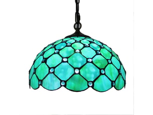 Lustre suspendu vintage en vitrail fait main – hauteur réglable, douille e27, pour salon, chambre et salle à manger-style 1