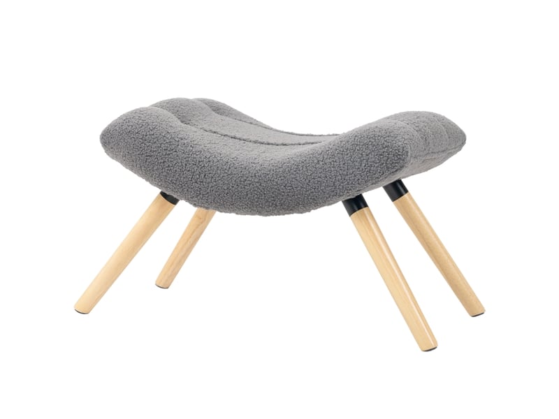  Tabouret, repose-pieds en tissu polaire berbère, tabouret rembourré capacité de charge jusqu'à 120 kg, pour salon, chambre, 67 x 45 x 38 cm, gris 838-482V00CG - Conforama A