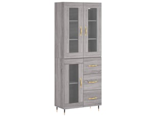 Buffet haut - bahut - meuble de rangement sonoma gris 69,5x34x180 cm bois d'ingénierie
