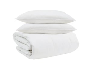 Ensemble de duvet avec oreiller 3 pièces - couette blanc plume de canard