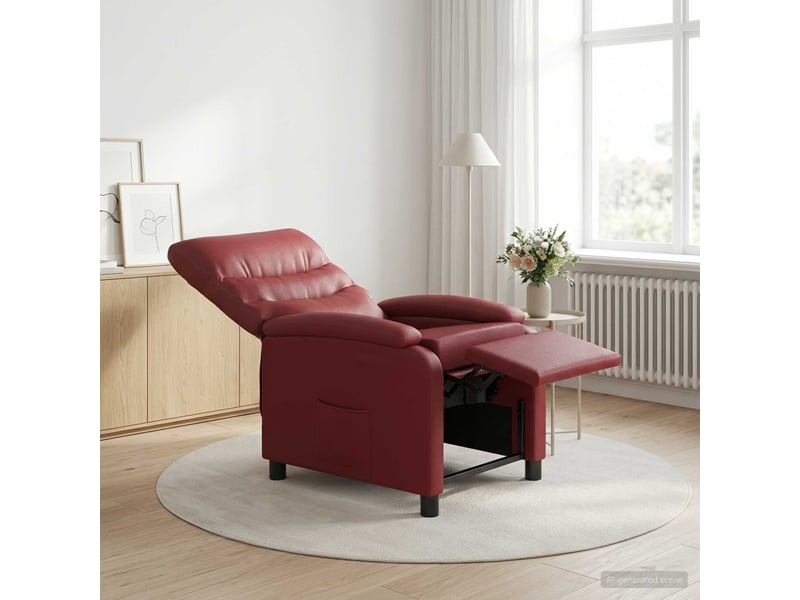  Vidaxl fauteuil inclinable bordeaux simili cuir  - Conforama B
