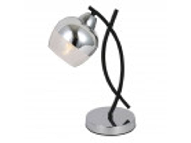  Lampe à poser fabrilamp denali e27 coloris chromé noir 36 x 23 x 14 cm 152471020 - Conforama D