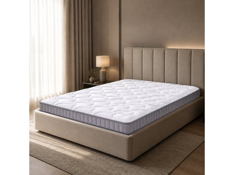  Matelas 140x200x10 cm en mousse et ressorts ensachés 7 zones blanc chicfurn  - Conforama B