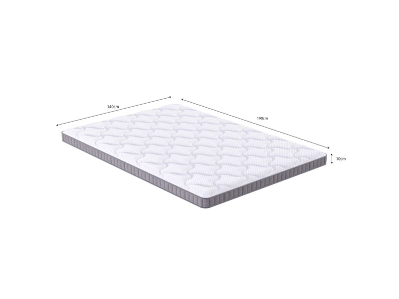  Matelas 140x190 cm - épaisseur 10 cm, soutien h3, 7 zones, pour lit d’appoint, ressorts ensachés et mémoire de forme, certifié oeko-tex, blanc Luxe haut de gamme - Conforama C