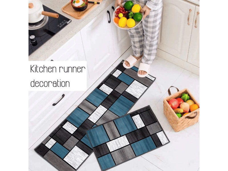  Tapis d'évier de cuisine antidérapant absorbant l'eau motif géométrique moderne tapis de salon chambre adapté à la cuisine 120*240cm  - Conforama D