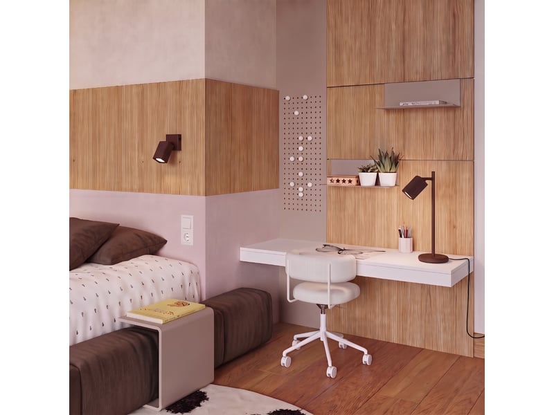  Applique rayo brune avec interrupteur aluminium moderne 16x8x16cm SL.3231 - Conforama B