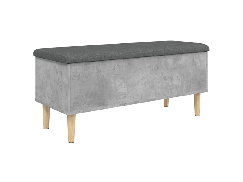  Banc chambre, banc de rangement gris béton 102x42x46 cm bois d'ingénierie  - Conforama A