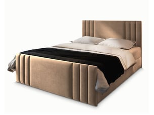 Lit avec rangement 160x200 cm MASSENO coloris beige