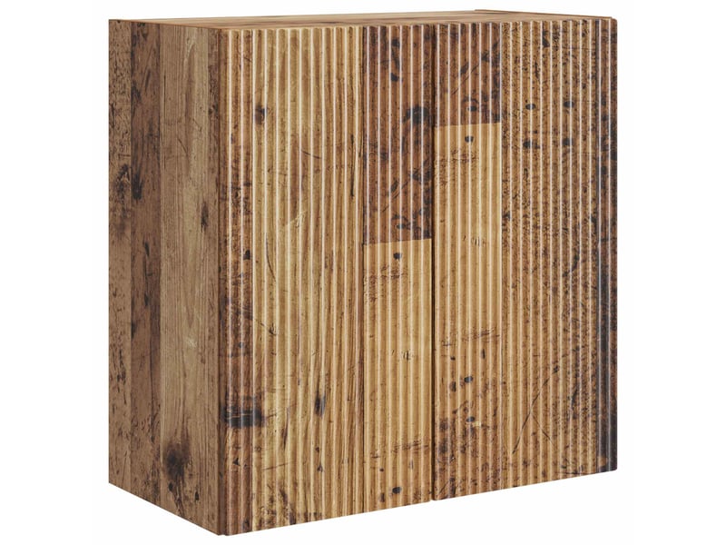 Armoire murale salon, meuble de rangement 59x31x60cm bois d'ingénierie bois ancien shl1699 - Conforama A