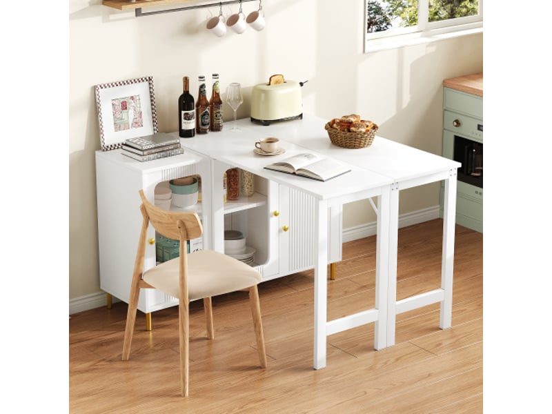  Table de bar blanc - 122cm mdf table de bar blanc - Conforama B