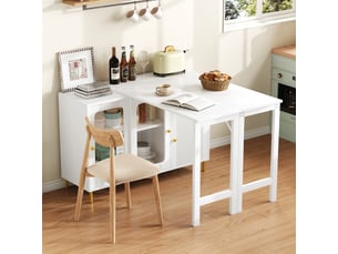 Bar coloris blanc <strong>MERAX</strong> <strong>table de bar blanc</strong> - 122 cm