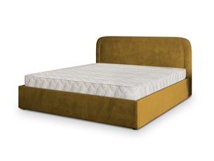 Lit coffre 120x200cm <strong>MASSENO</strong> <strong></strong> coloris jaune