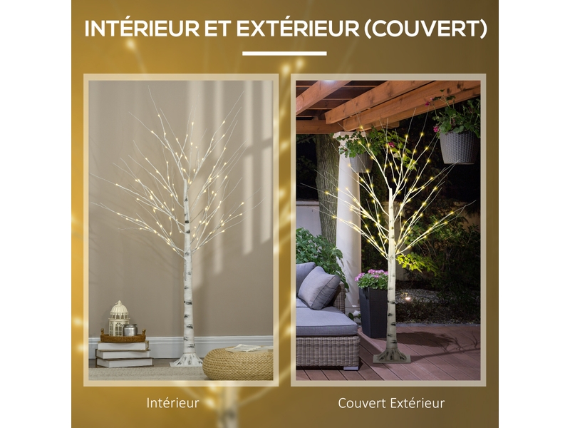  Arbre lumineux led - décoration lumineuse blanc chaud - 96 leds - usage intérieur - 150 cm - décoration de noël chambre maison blanc  - Conforama W