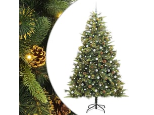 Sapin de noël artificiel, arbre de noël avec branches pliables et cônes 240 cm shl347