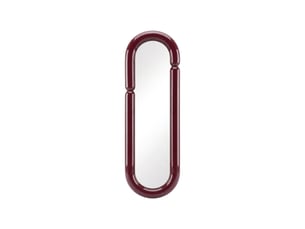 Miroir ovale à fixer coloris rouge - 160 cm x 50 cm