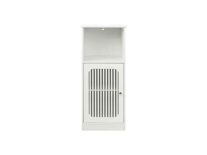  Meuble bas de salle de bain 1 porte persienne mdf blanc 36 x 30 x 86 cm W3180P518891 - Conforama A