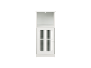 Meuble bas de salle de bain 1 porte persienne mdf blanc 36 x 30 x 86 cm