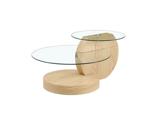 Table basse forme atypique coloris bois clair FLORAGRACE  - 70 cmx90 cm
