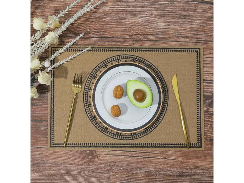  Lot de 6 sets de table en pvc 30x44cm set de table rectangulaire lavable résiste à la chaleur napperon de table facile à nettoyer pour table à manger cuisine restaurant  - Conforama C
