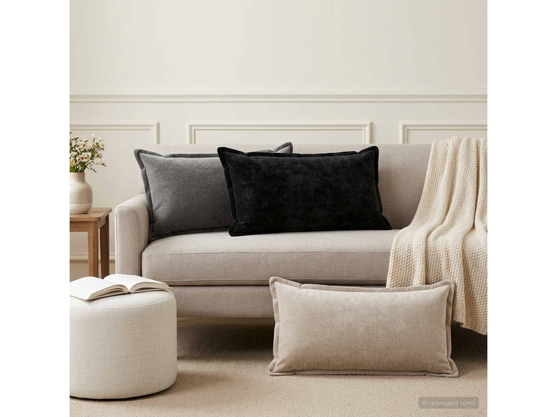 Lot de 2 housses de coussin houten gris clair 40 x 70 cm cf49311 - Conforama B