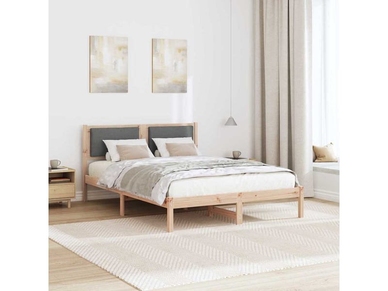 Lit double- lit adulte - cadre de lit gris foncé 160 x 200 cm pin massif - Conforama C